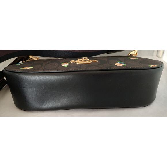 Coach Jes Baguette Brown w/Mini Roses Crossbody Small NWT C6823 Aug 2021 L Strap - Picture 5 of 13